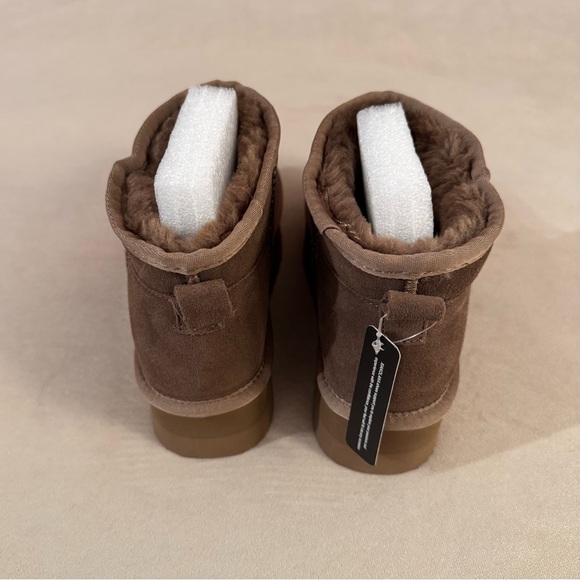 Women's Classic Platform Mini Suede Brown Boots NWT - Picture 6 of 7